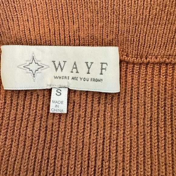 WAYF Ribbed Knit Skirt with Slit Size Small Color Burnt Orange - Picture 5 of 6